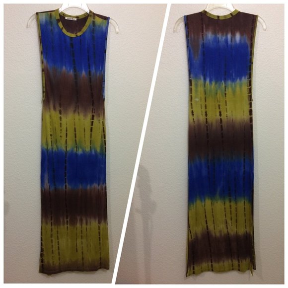 Better Be Tie Dye Fun Sexy Long Dress Soft NWOT - Picture 2 of 9